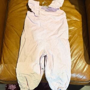 The Beaufort Bonnet Company Pink Ruffled Overalls size 12-18 months play